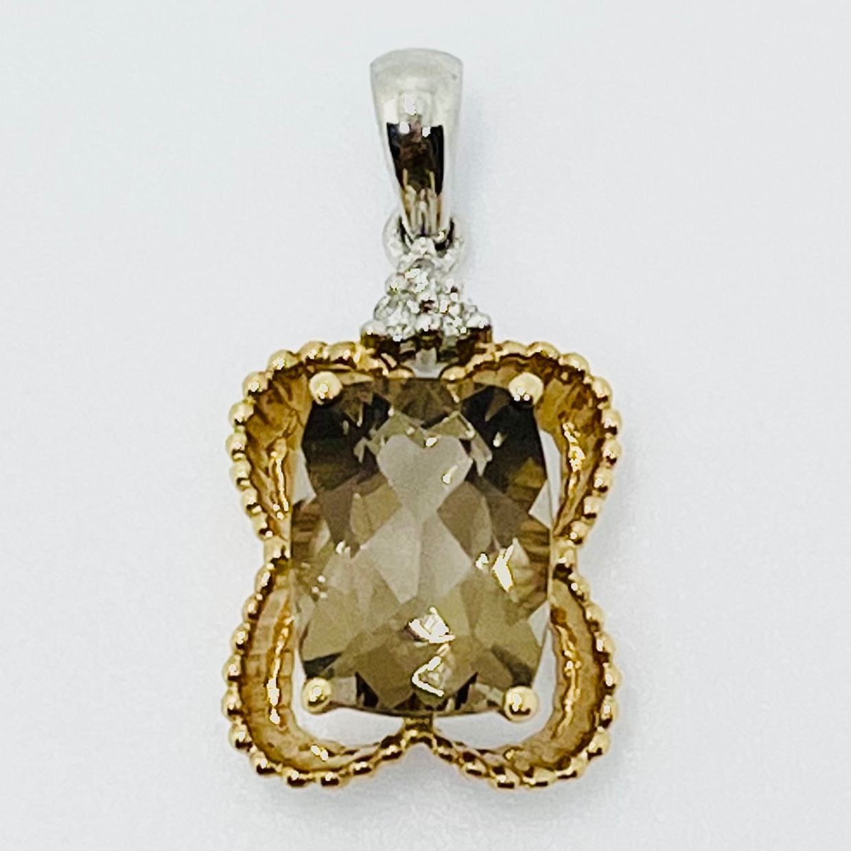 14K Smoky Quartz Pendant