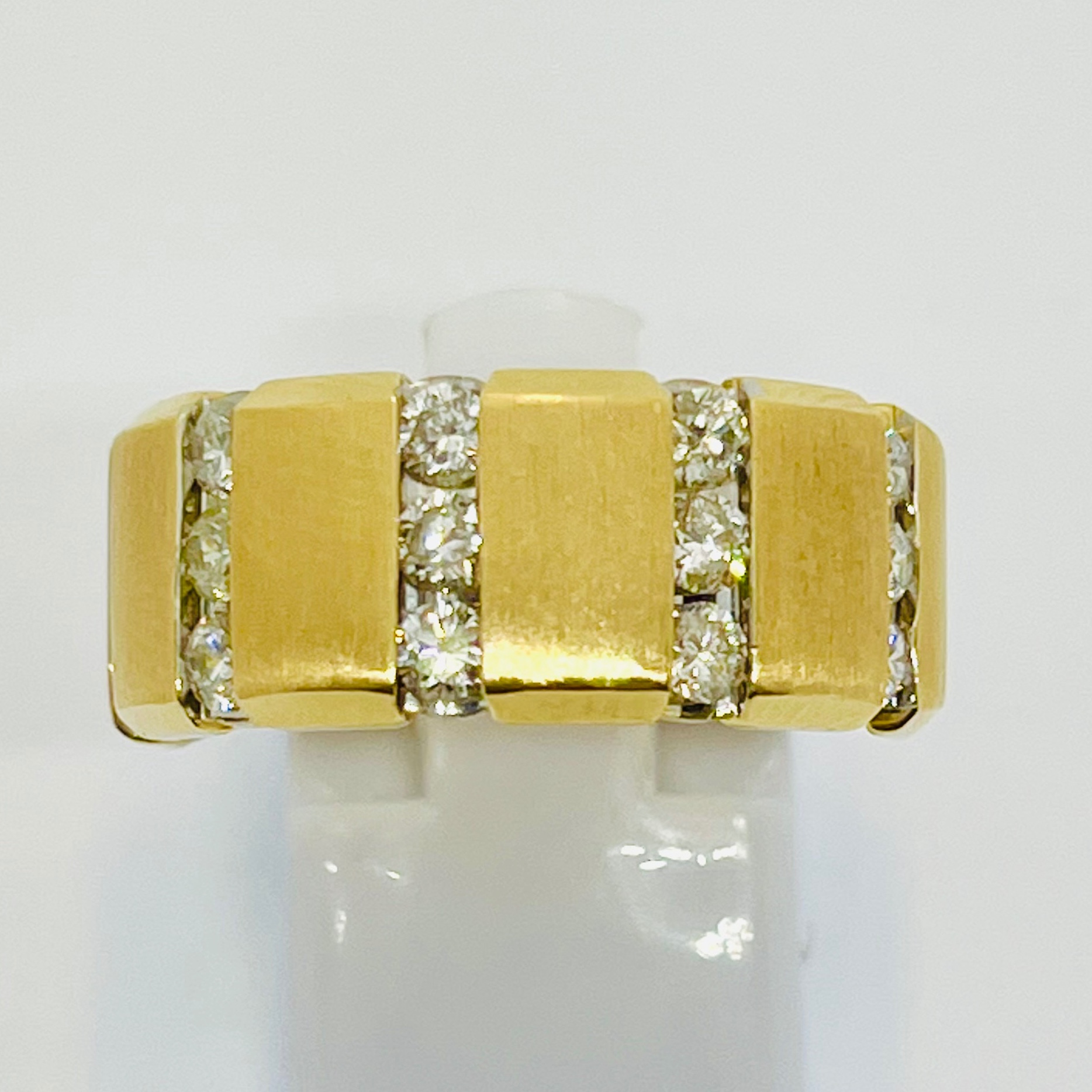 Diamond Men's Matt Finish Wedding Band