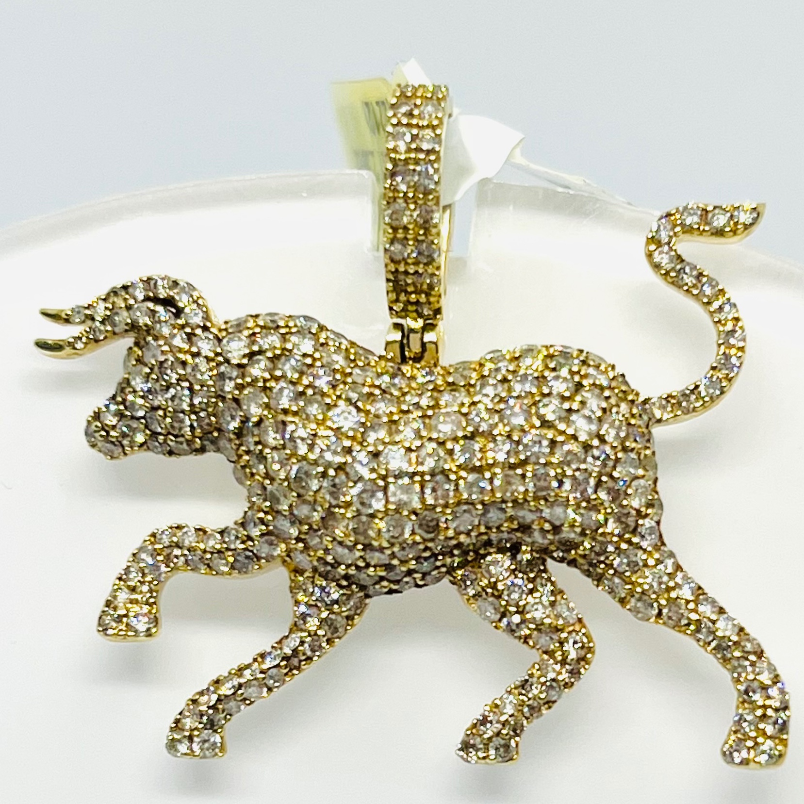 Diamond Taurus Zodiac Pendant