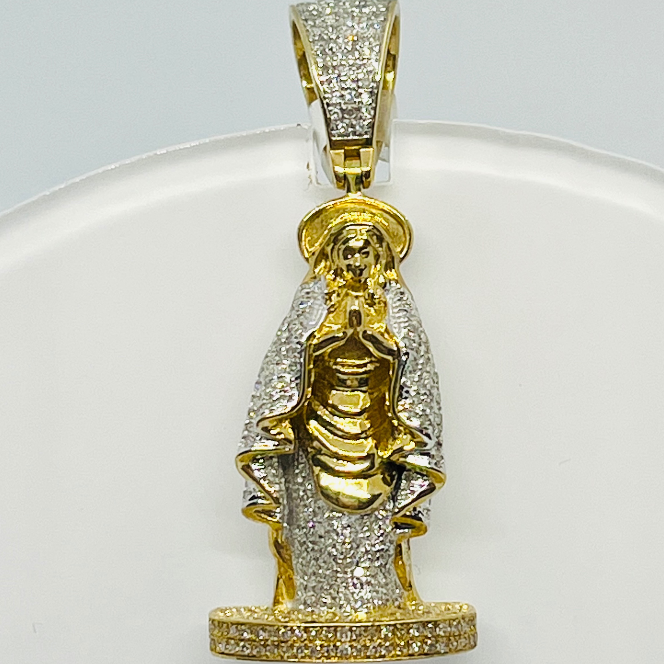 Diamond Virgin Mary Pendant