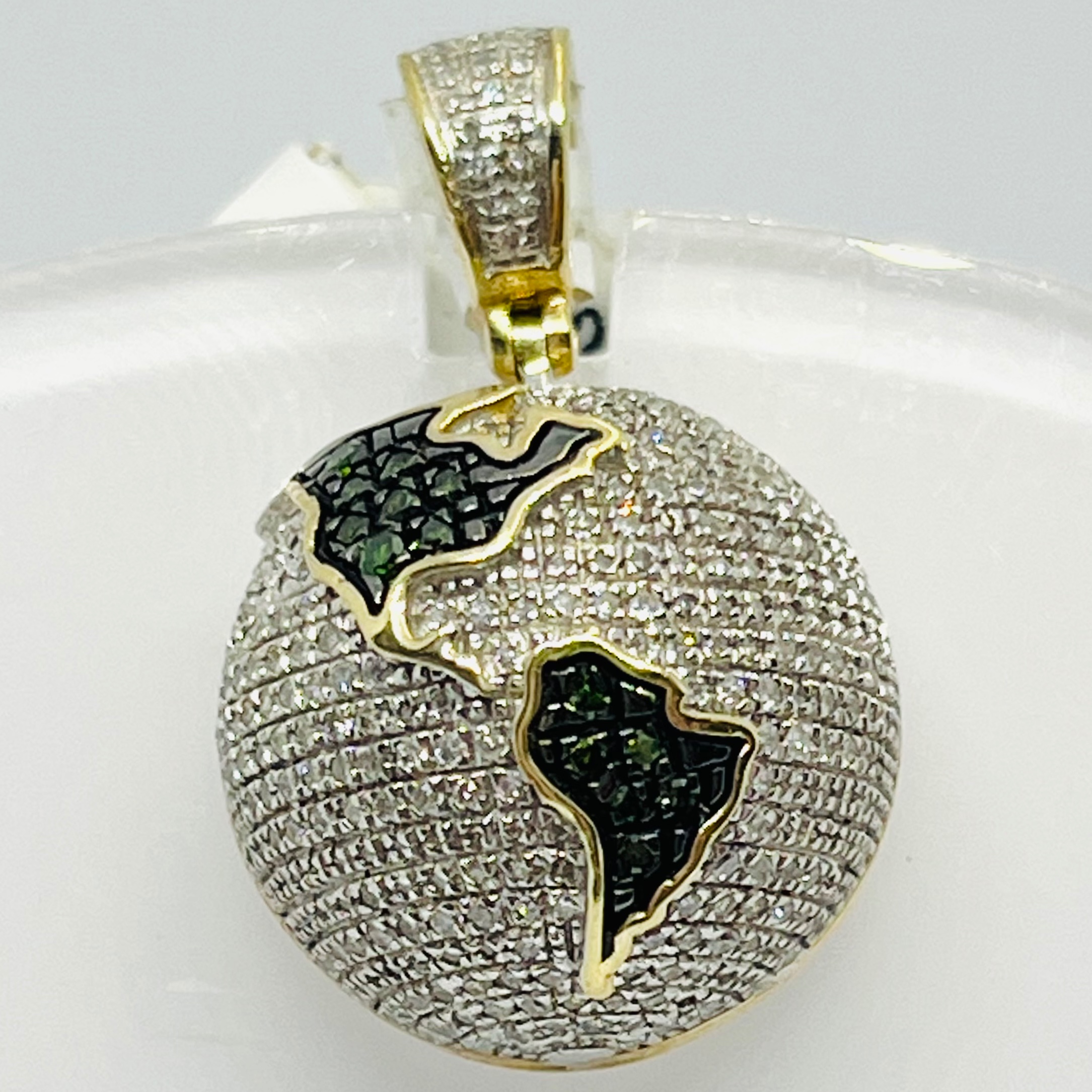 Diamond 3D Globe Pendant