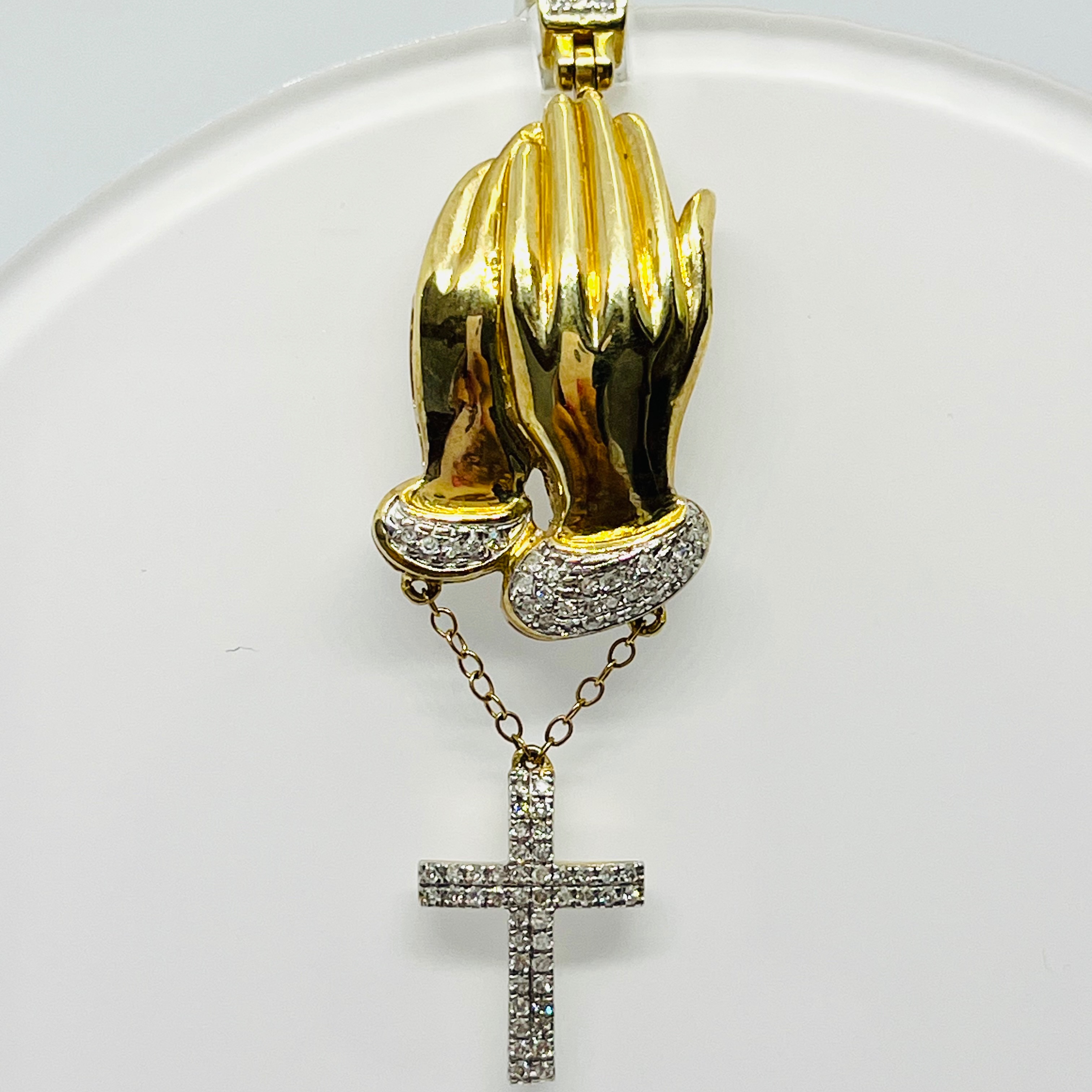Diamond Praying Hands Pendant
