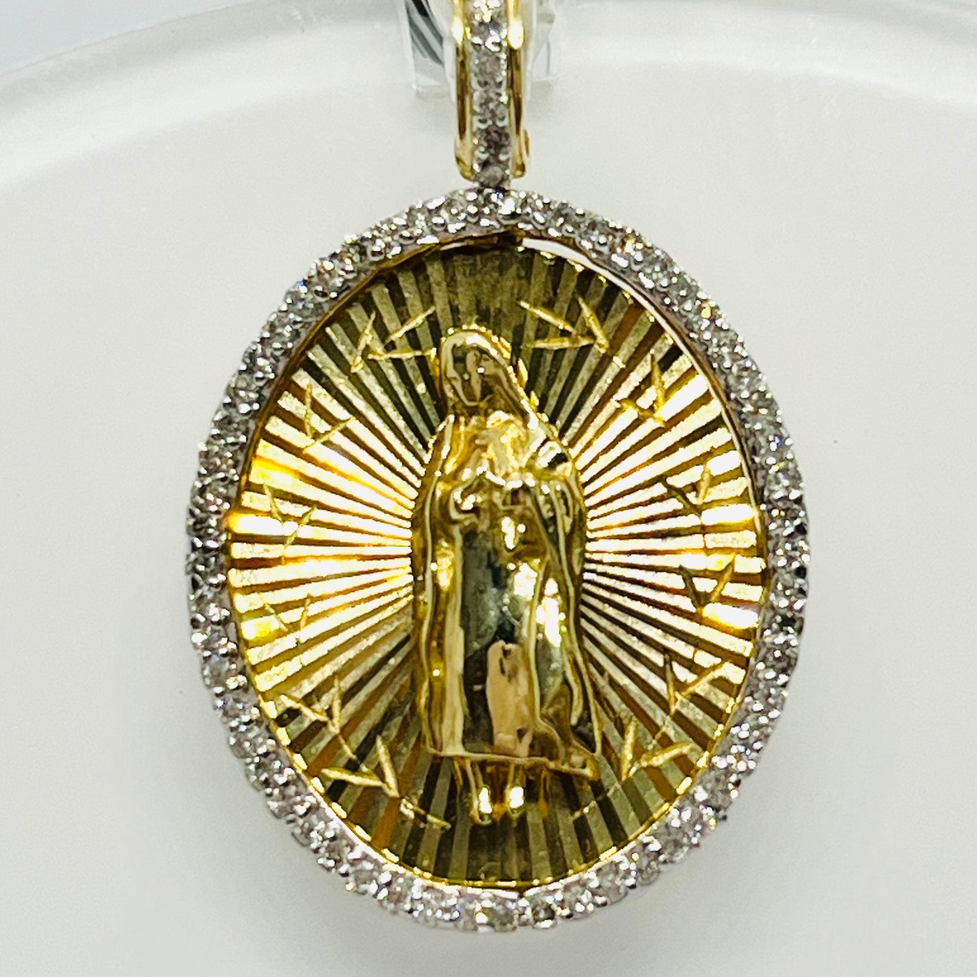 Diamond Virgin Mary Pendant