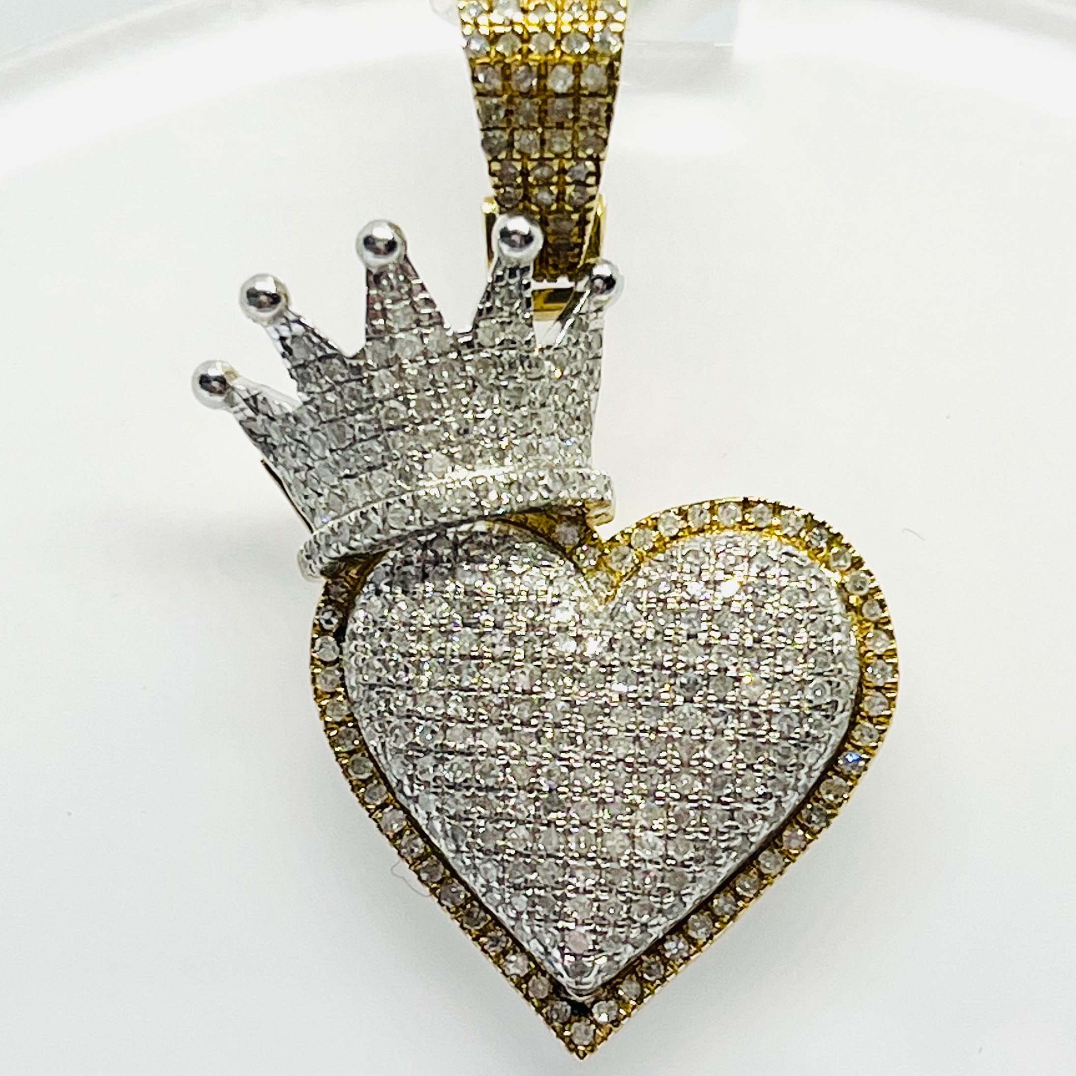Diamond Crown Heart Pendant