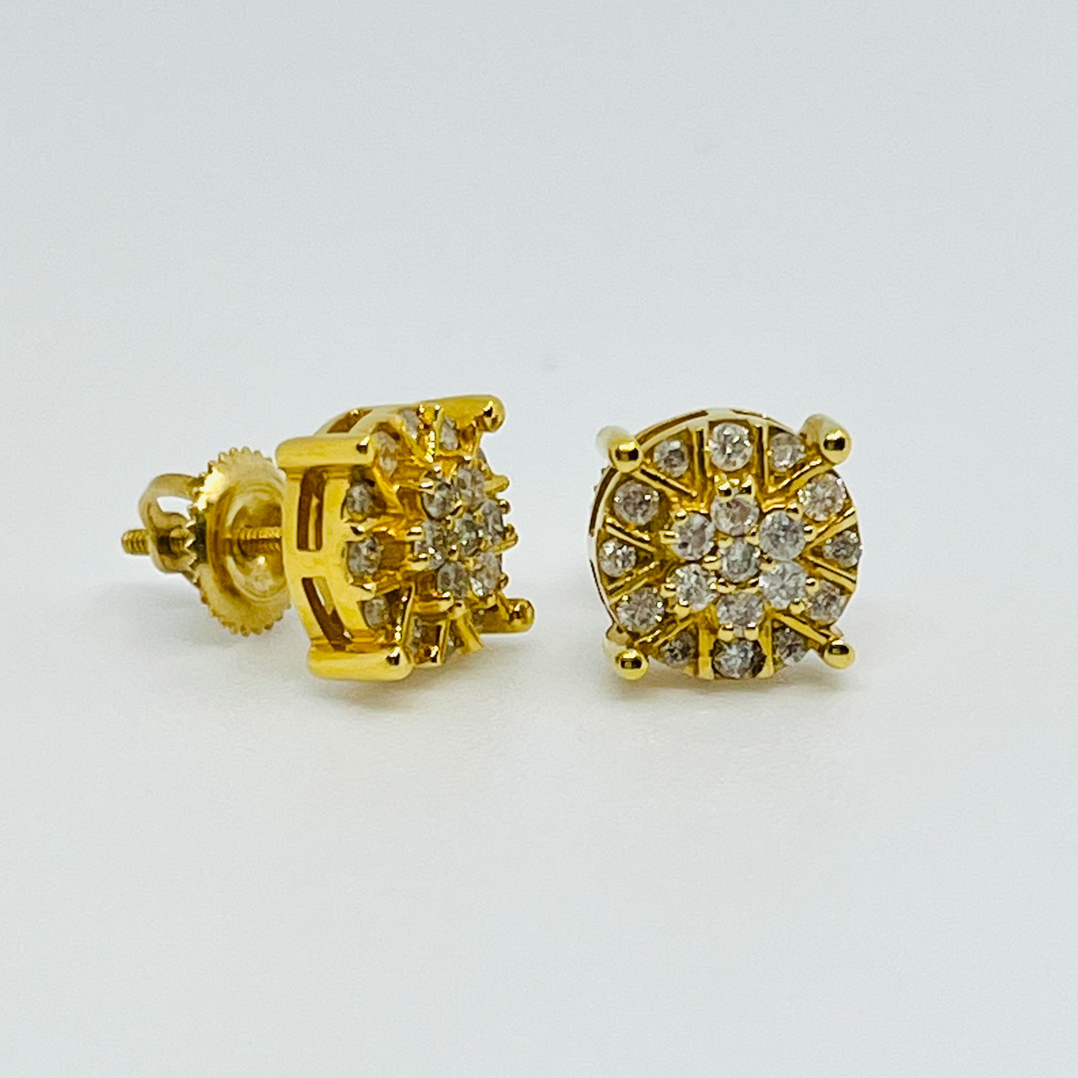 Diamond Flower Style Stud Earrings