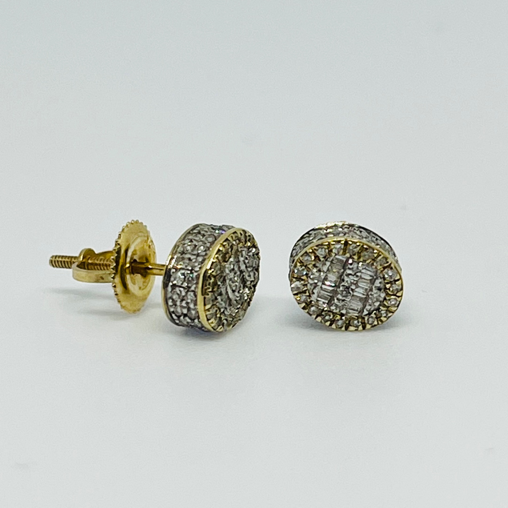 Diamond Oval Stud Earrings