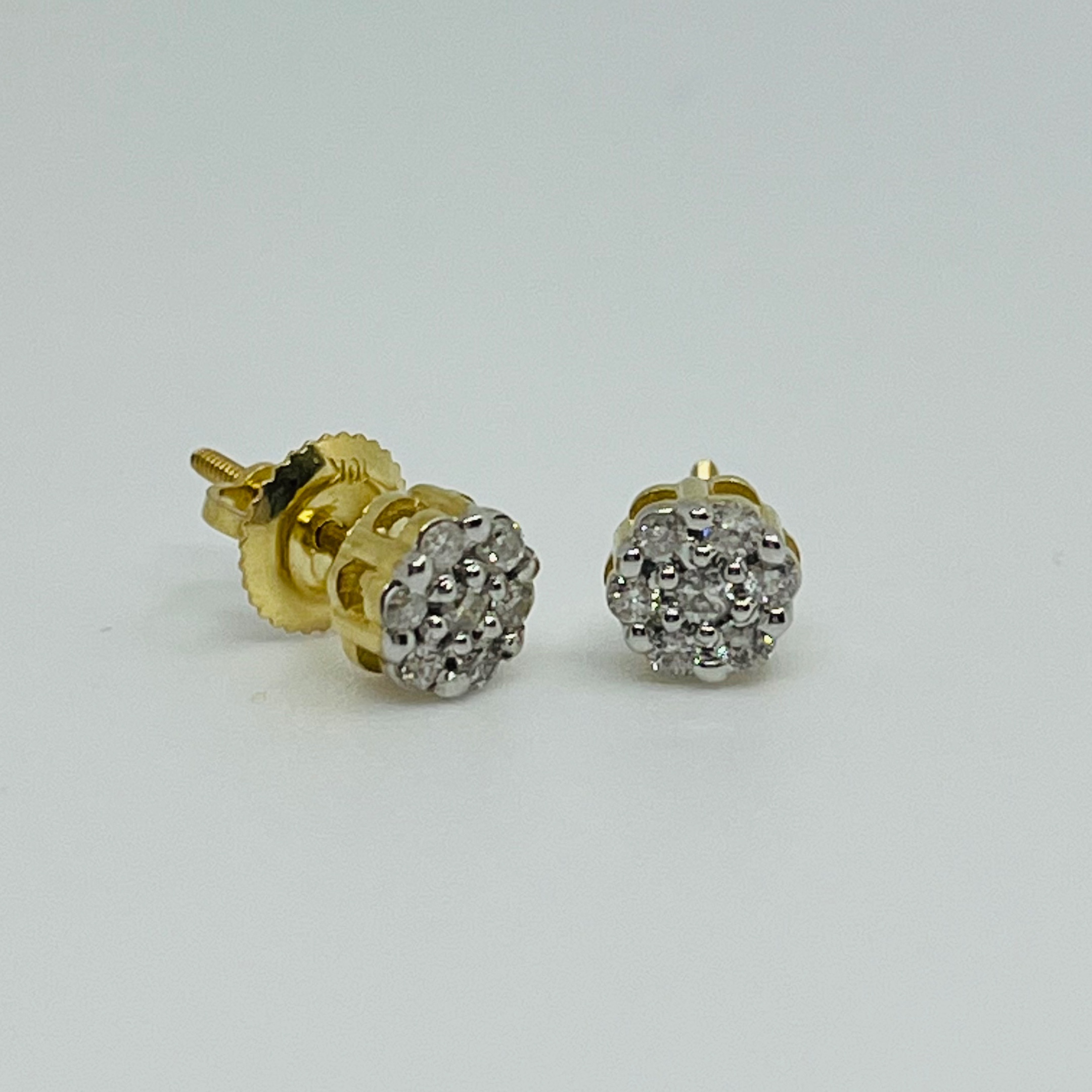 Diamond Flower Stud Earrings