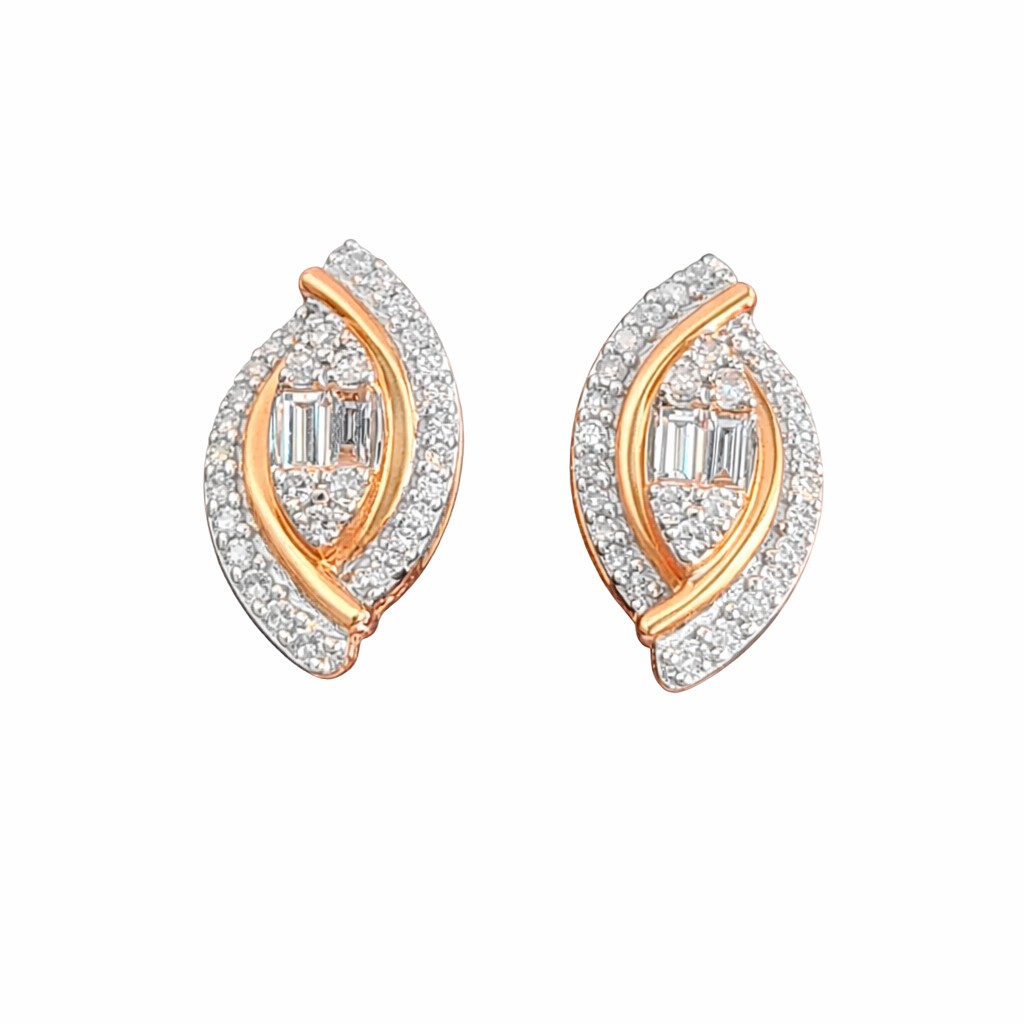 Marquis Style Diamond Stud Earrings 