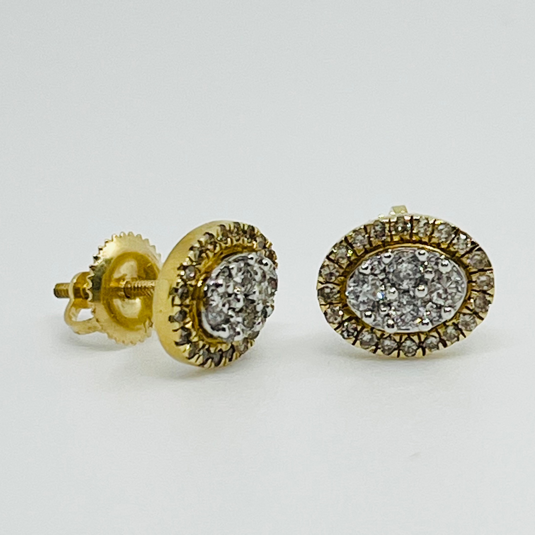 Oval Multi Stone Stud Earrings