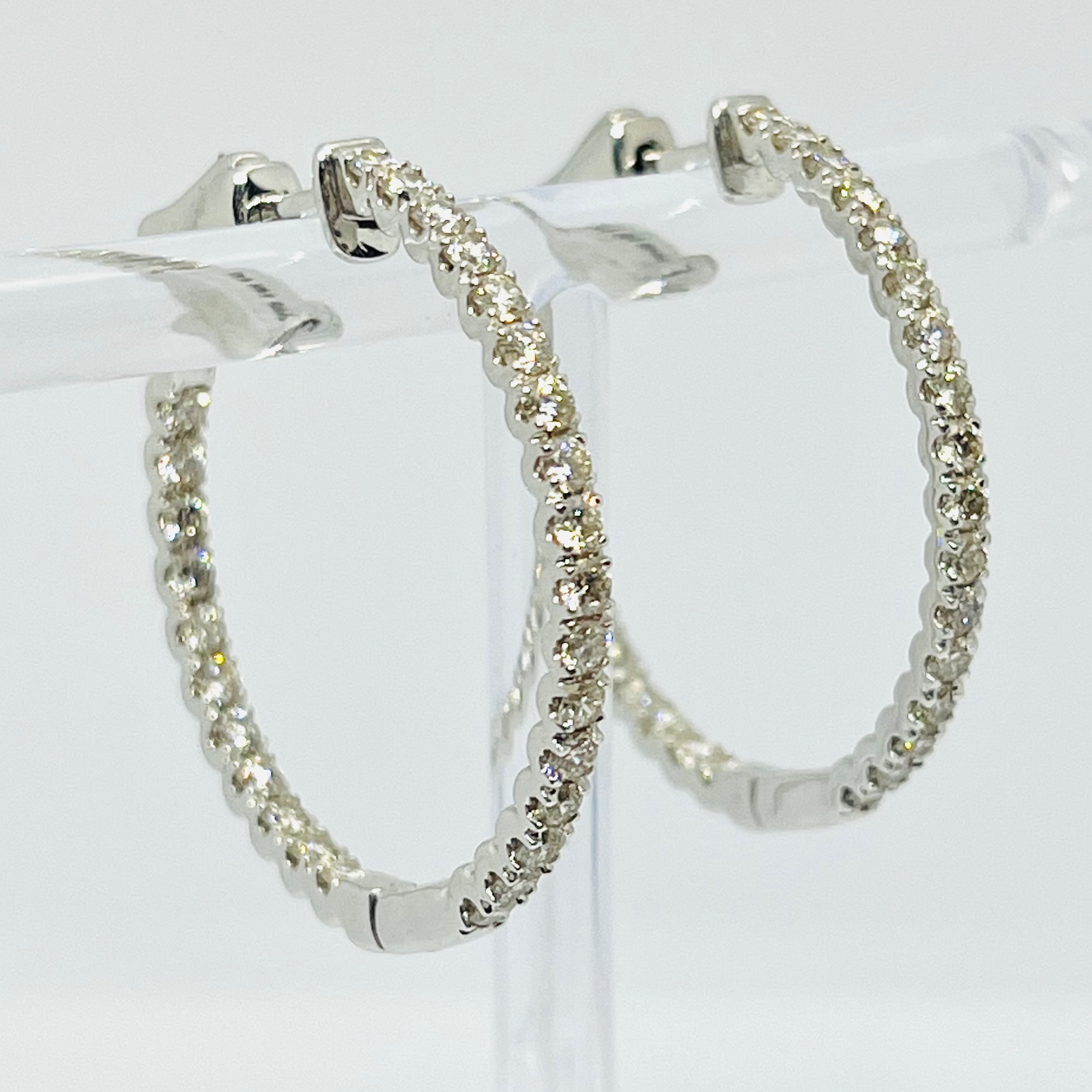 In & Out Diamond Hoop Earrings