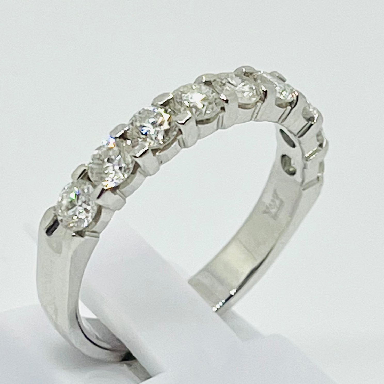 Ladies 14K White Gold Diamond Wedding Band