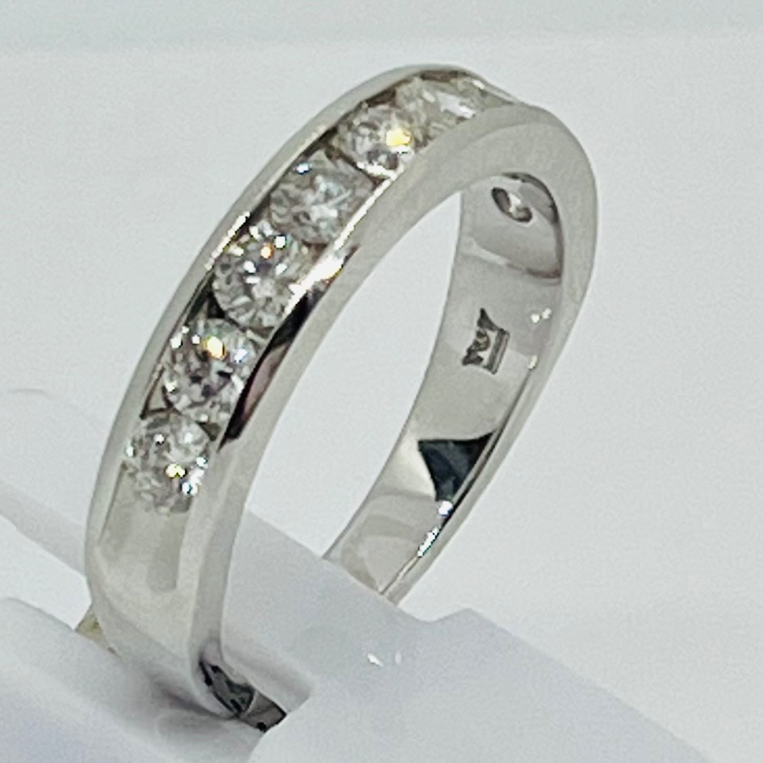 Ladies 14K White Gold Diamond Wedding Band