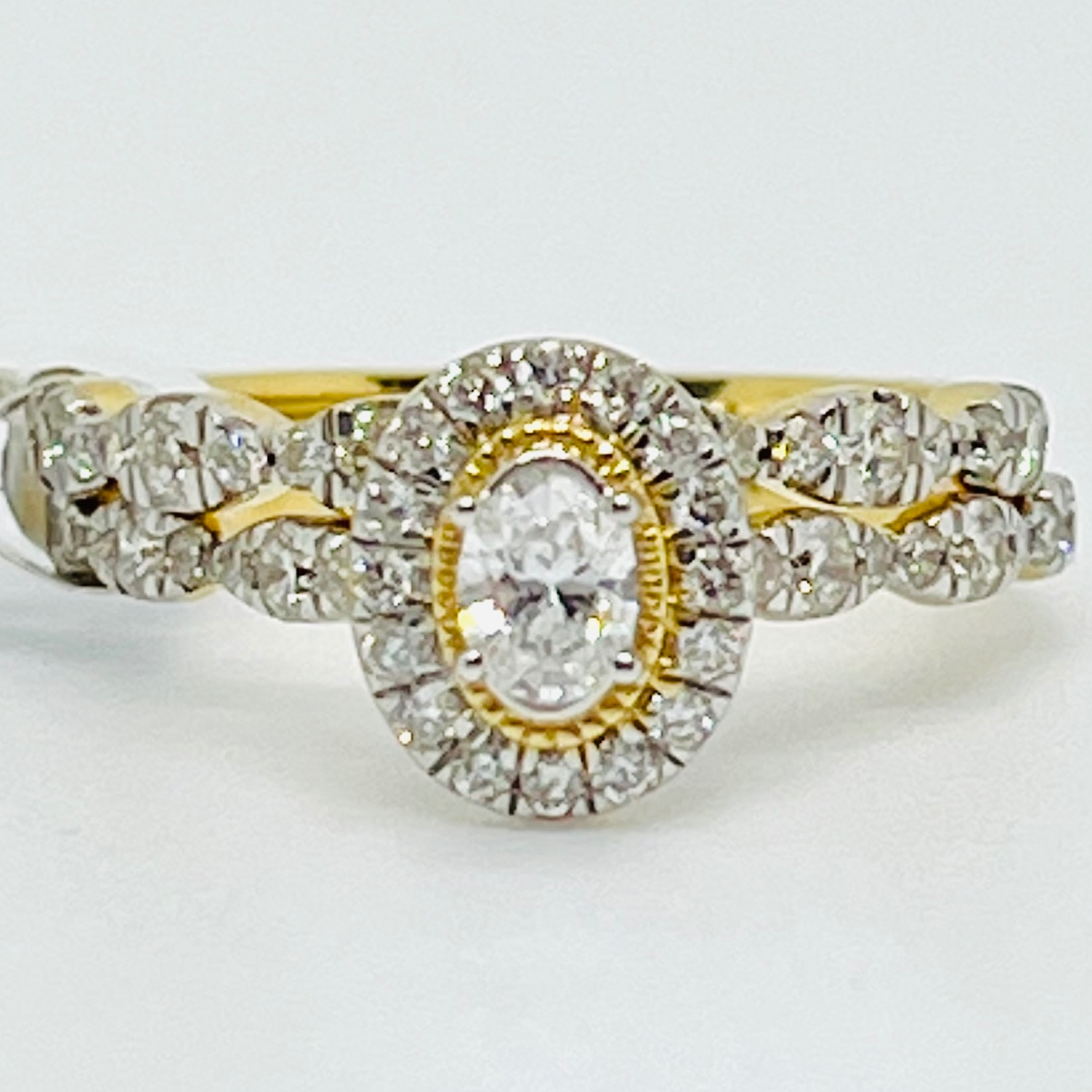 Oval Bridal Set with Halo