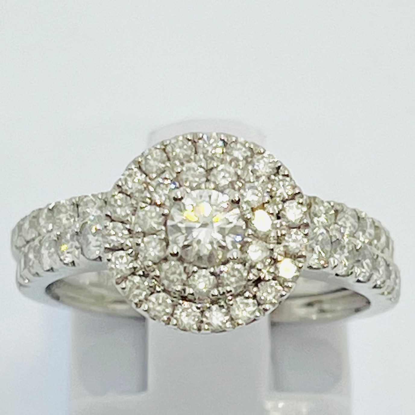 Round Style Multi Stone Bridal Set with Halo