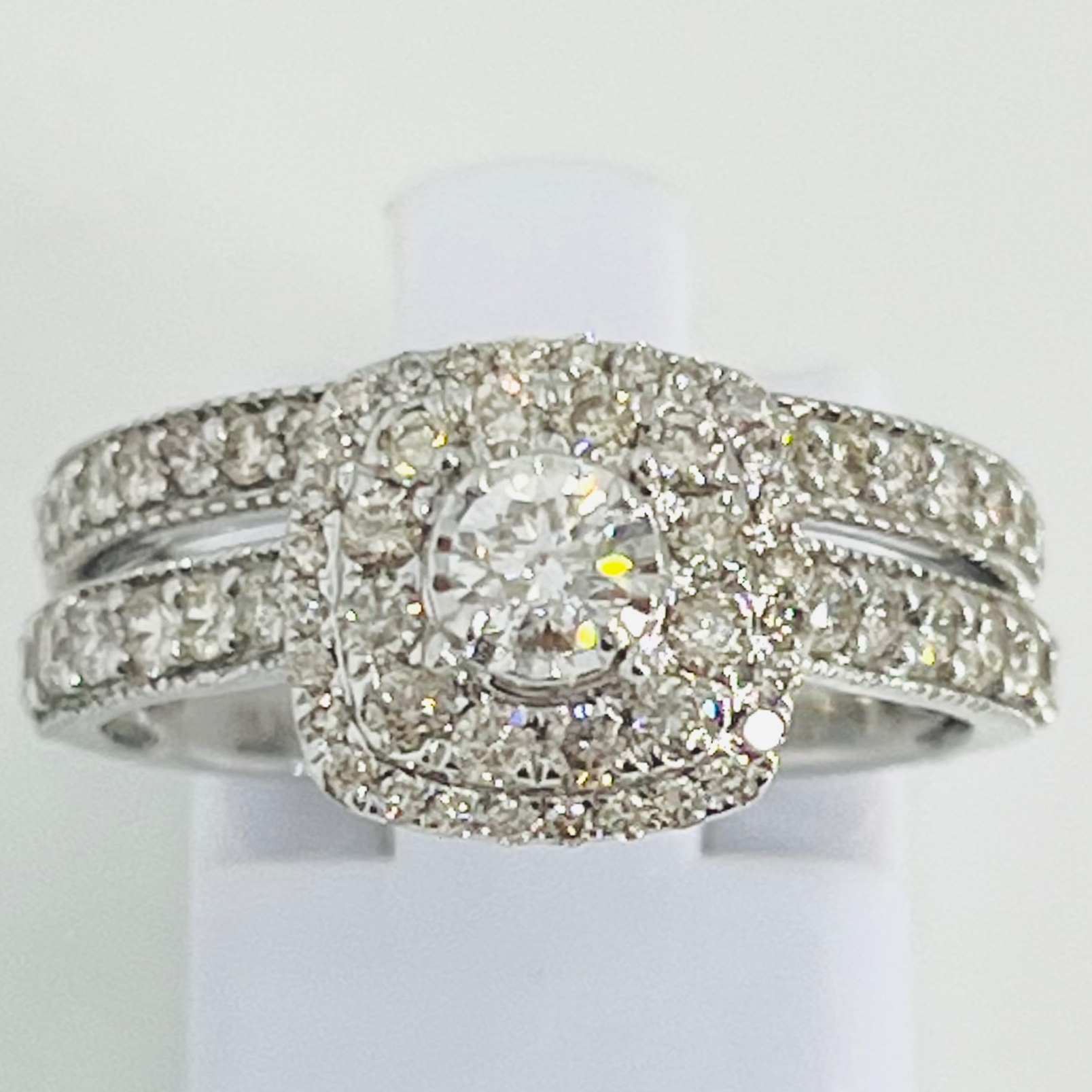 Solitaire Double Halo Bridal Set
