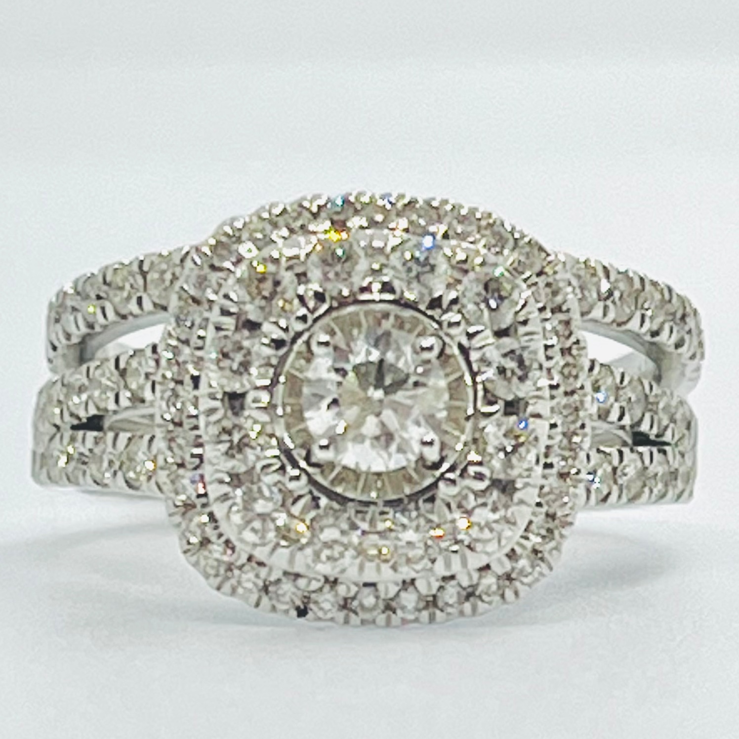 Solitaire Double Halo Bridal Set