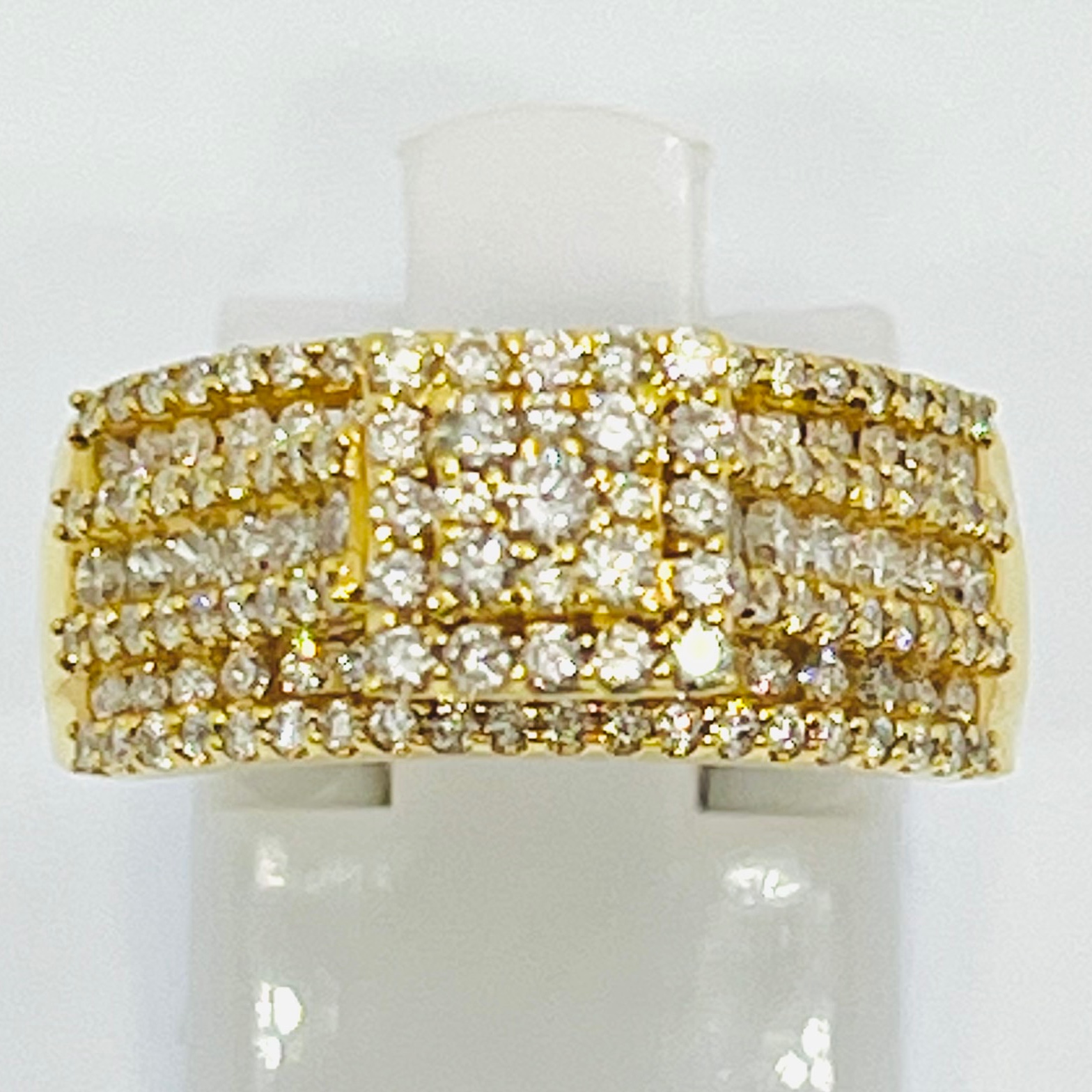 Multi-Row Diamond Engagement Ring