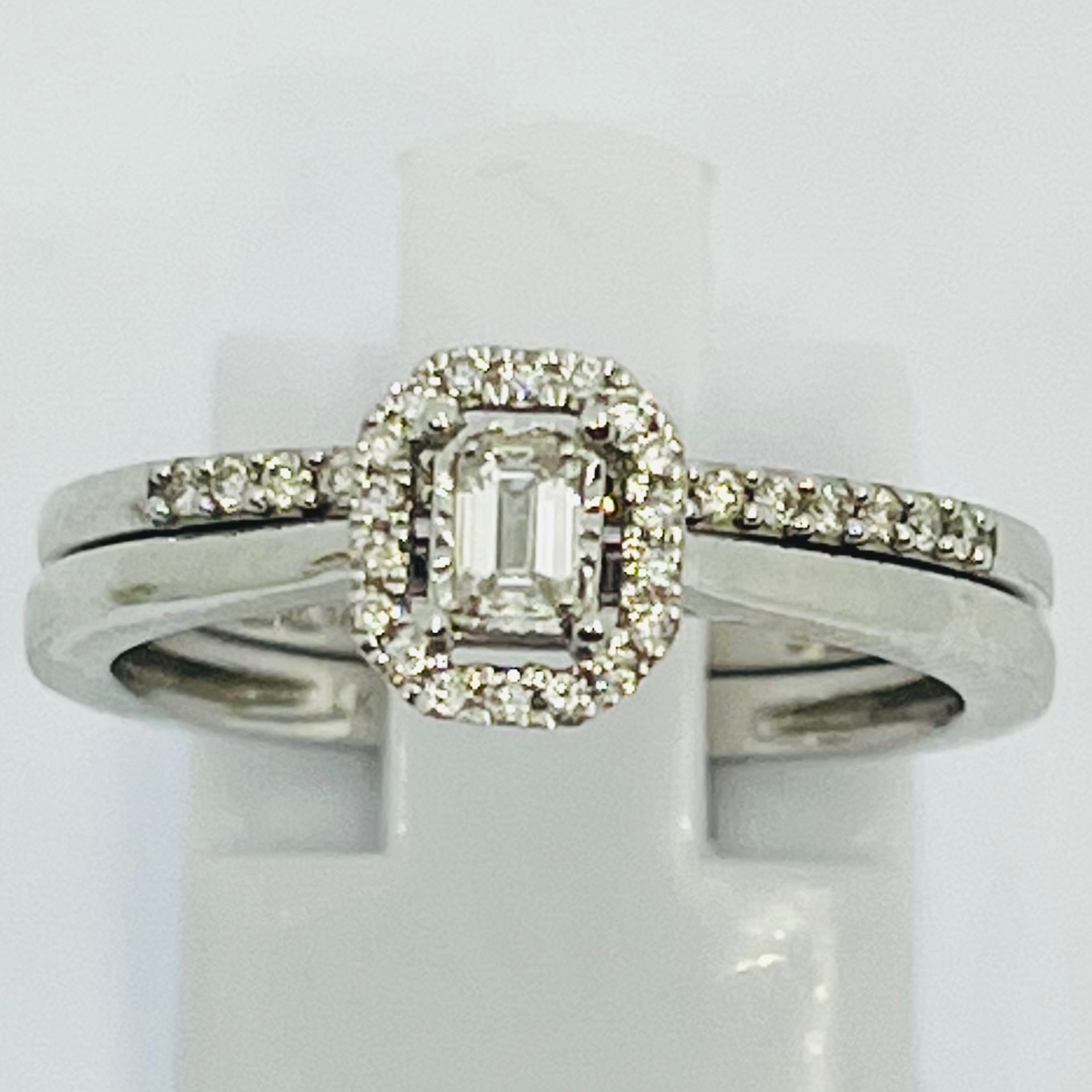 Diamond Emerald Cut Bridal Set