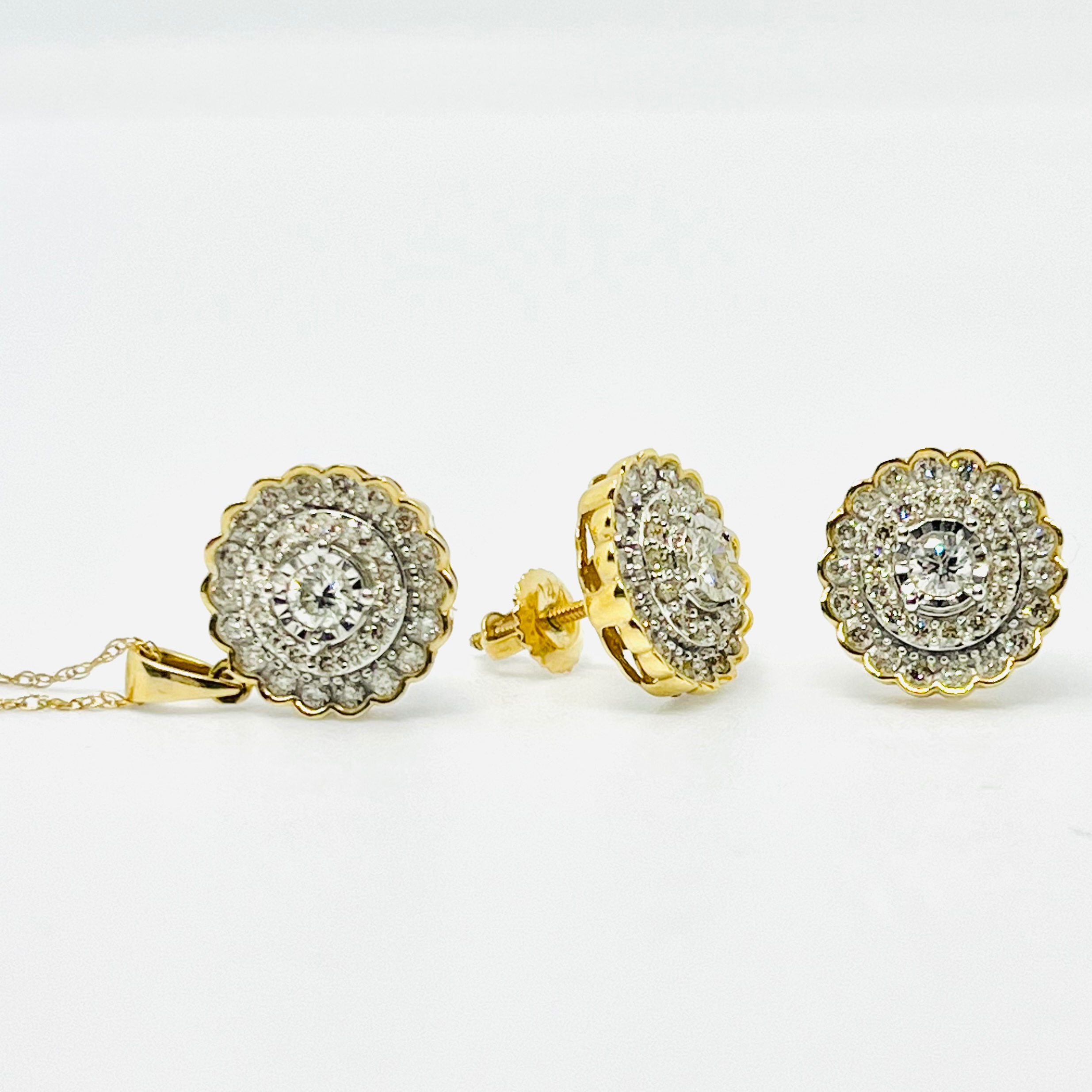Diamond Pendant & Earrings Set