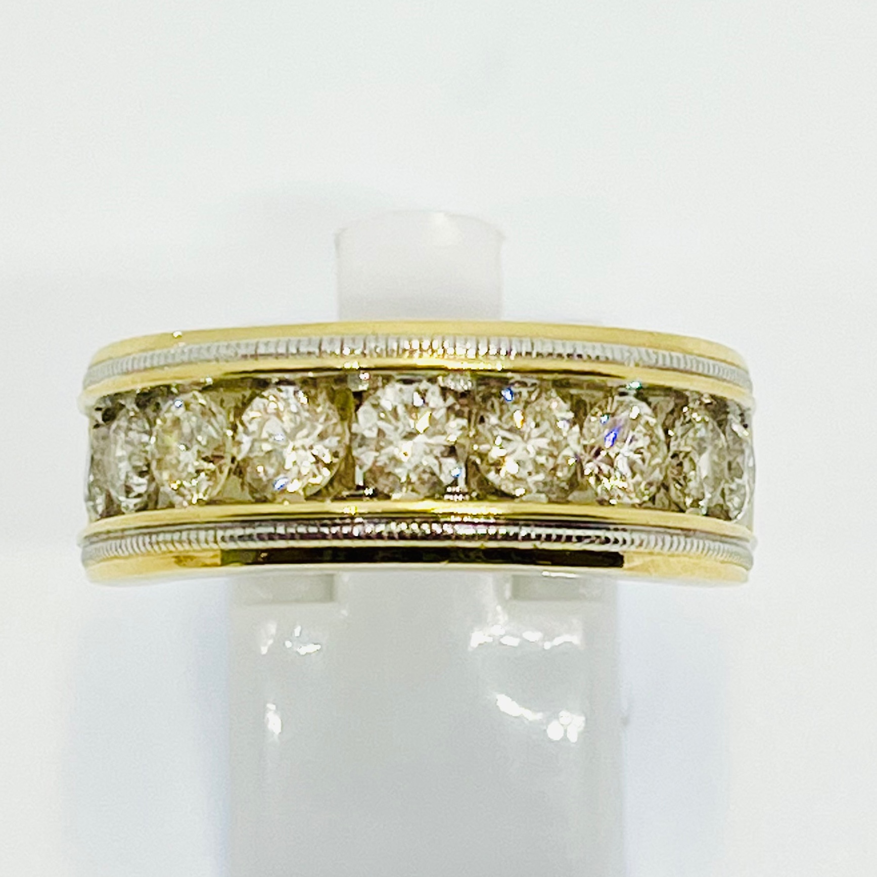 Diamond Milgrain Men's Wedding Band