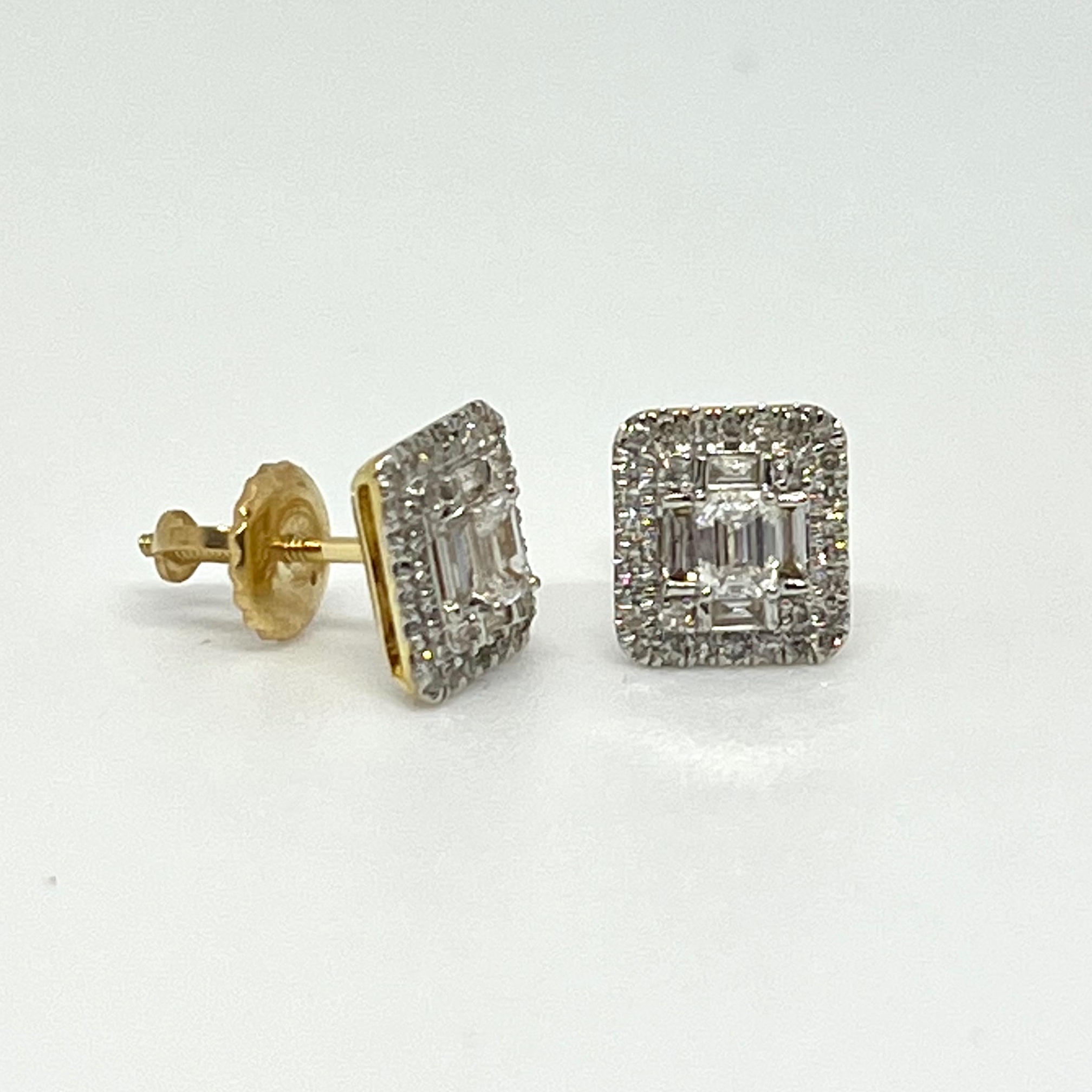 Baguette Diamond Stud Earrings