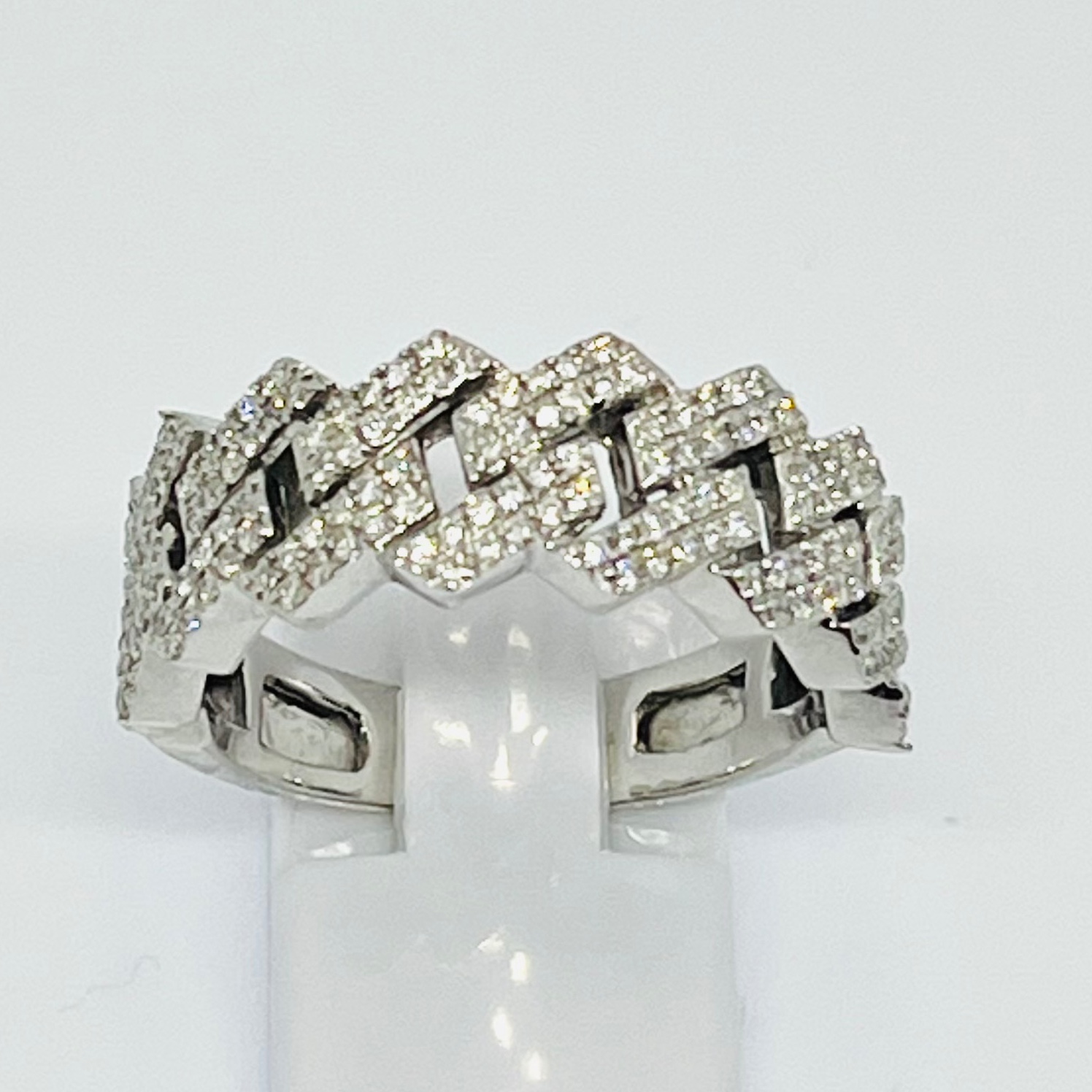 Diamond Monaco Style Wedding Band