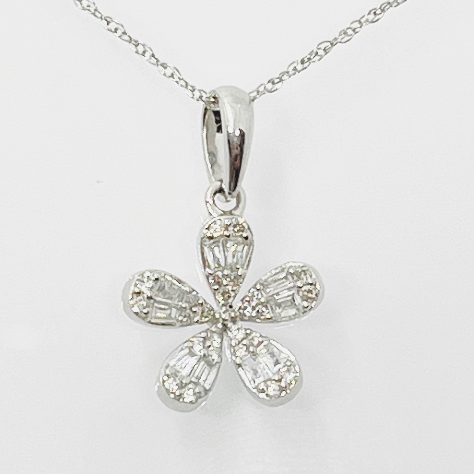 Diamond Flower Pendant