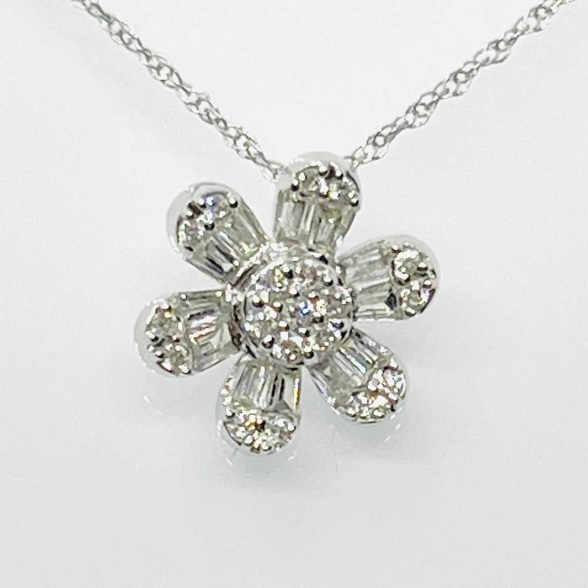 Diamond Flower Pendant