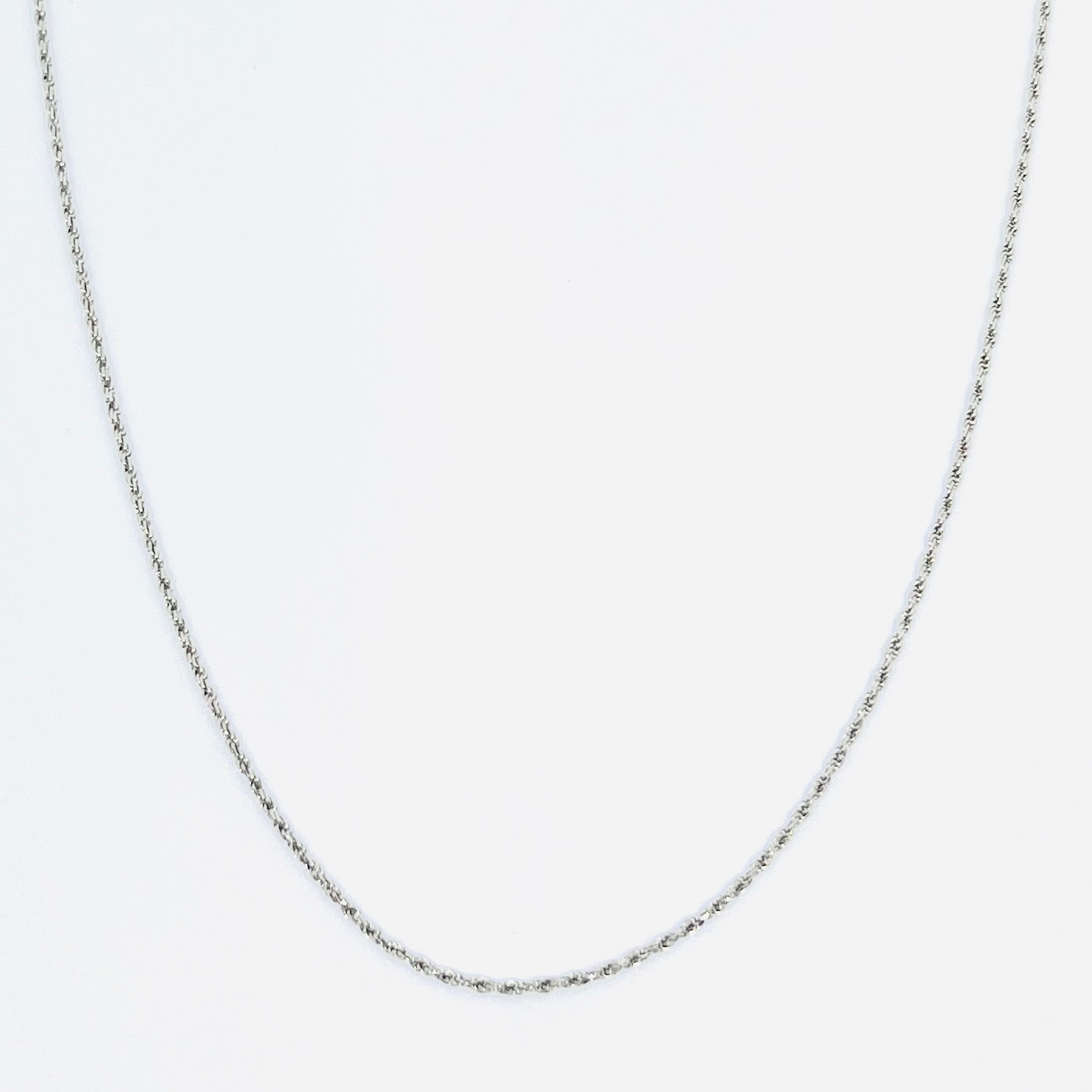 14K White Gold Rope Necklace