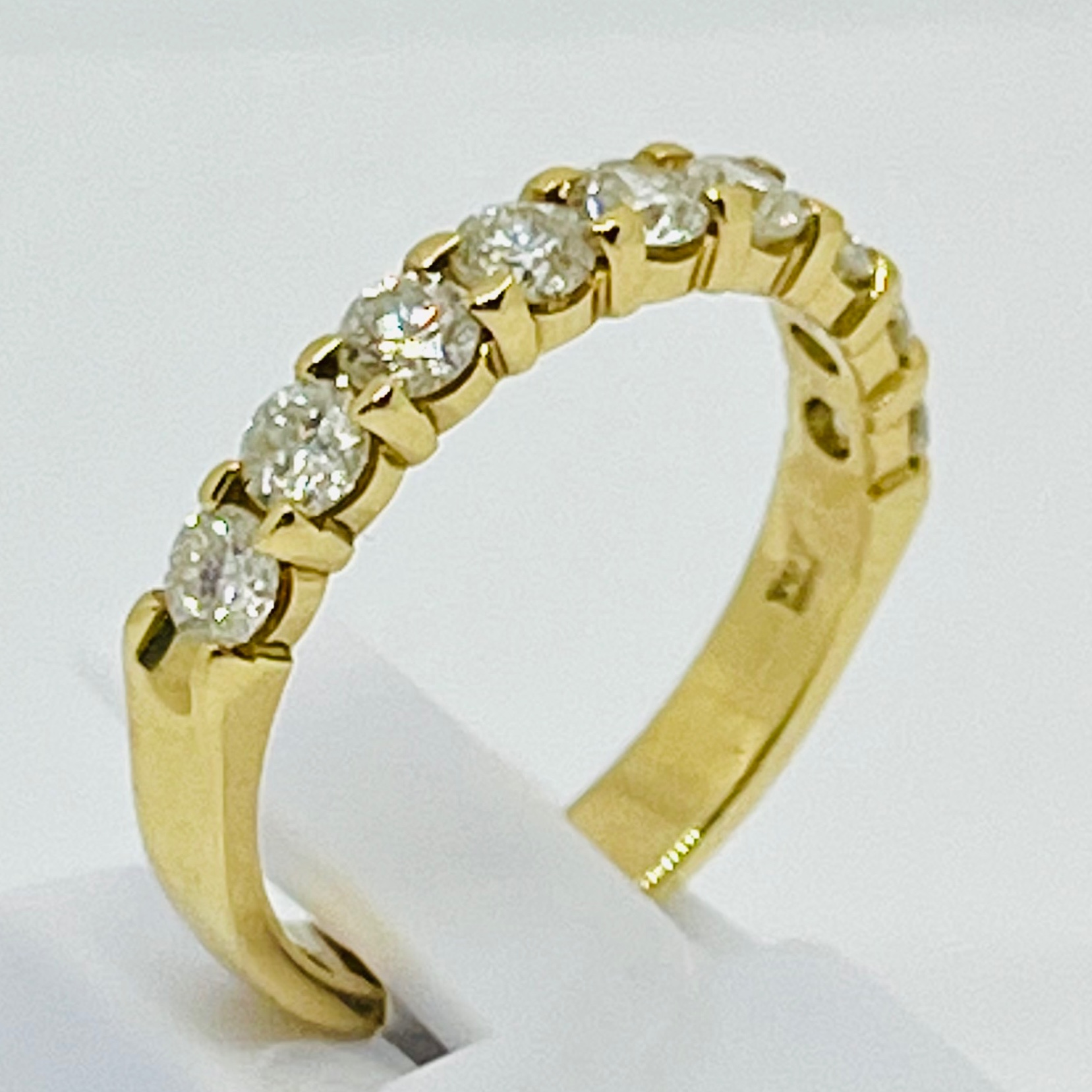 Ladies 14K Yellow Gold Diamond Wedding Band