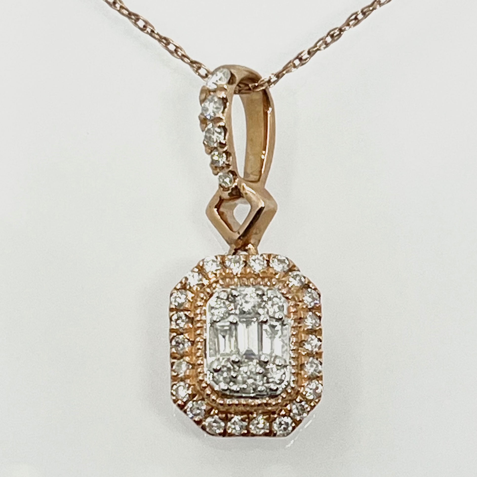 Diamond Emerald Cut Pendant