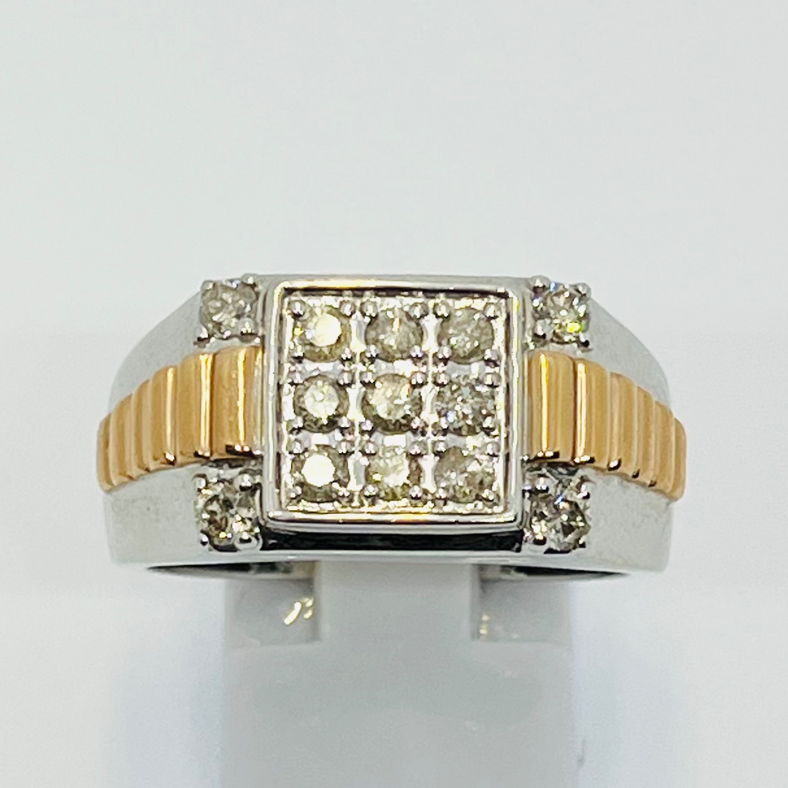 Diamond Two Tone Men's Fashion Ring