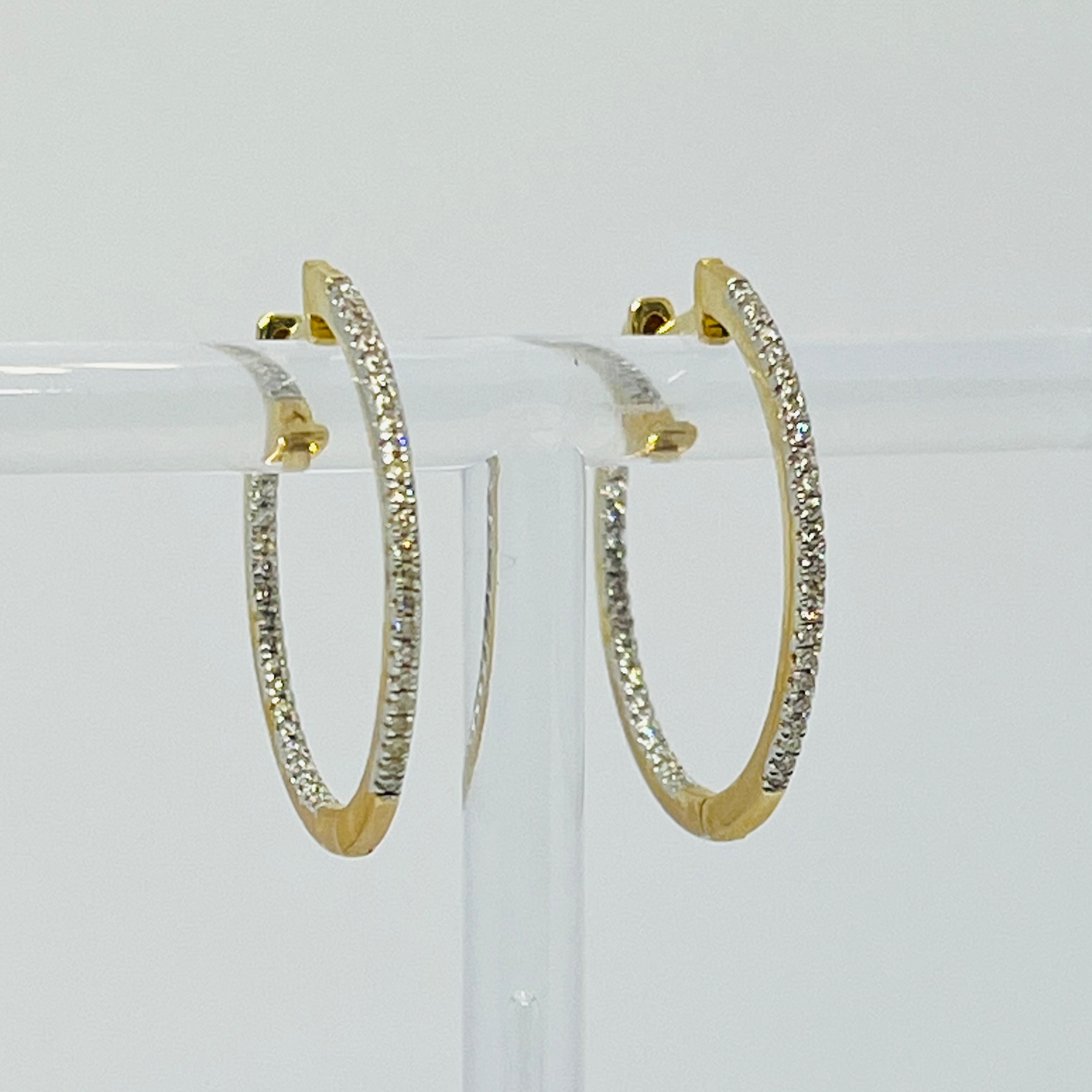 Diamond In & Out Hoop Earrings
